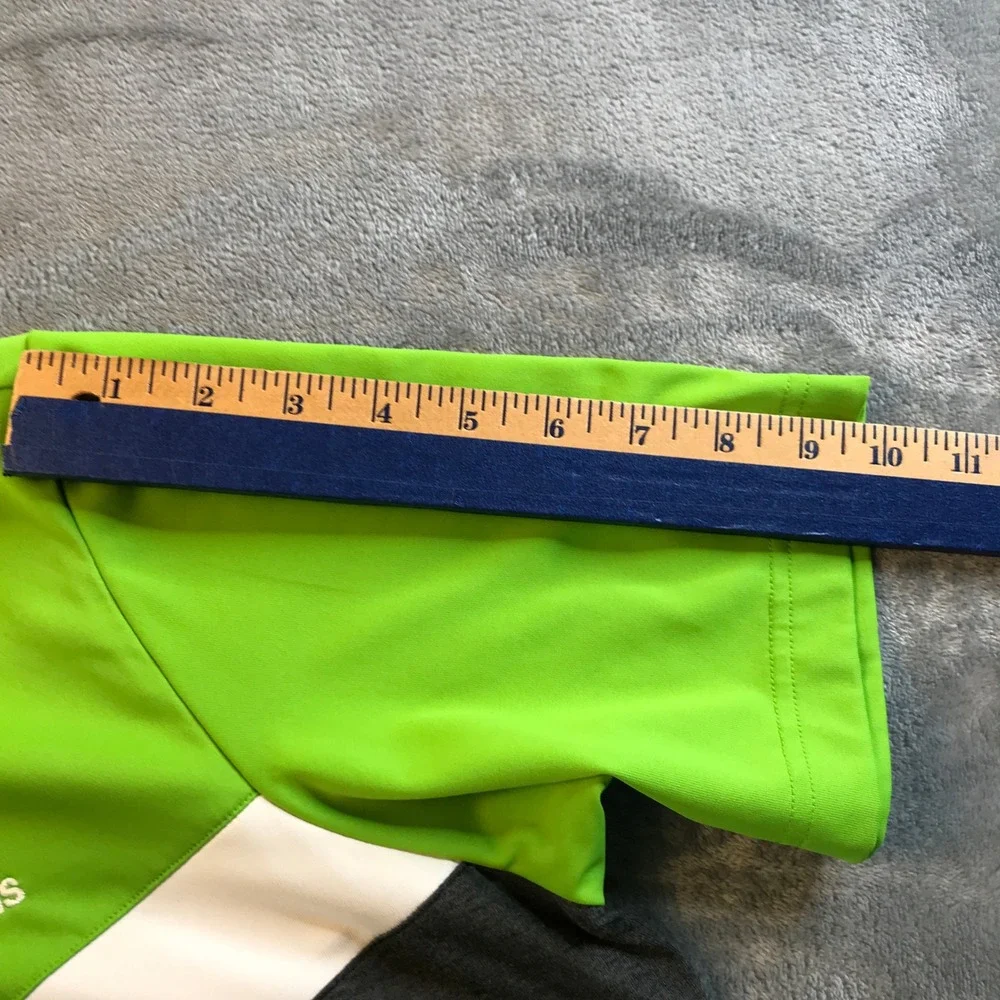 Adidas Golf Mens XL Climalite Polo Shirt Lime Green Grey‎ Colorblock Activewear